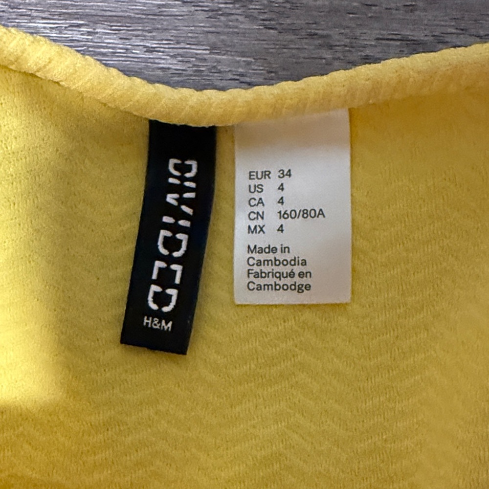 H&M Women’s Yellow A-line Mini Dress - Picture 2 of 7